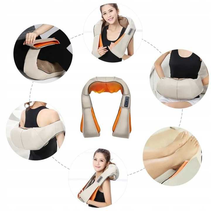MASAŻER Szyi i karku do ciała pleców shiatsu 3D podgrzewany wibracyjny
