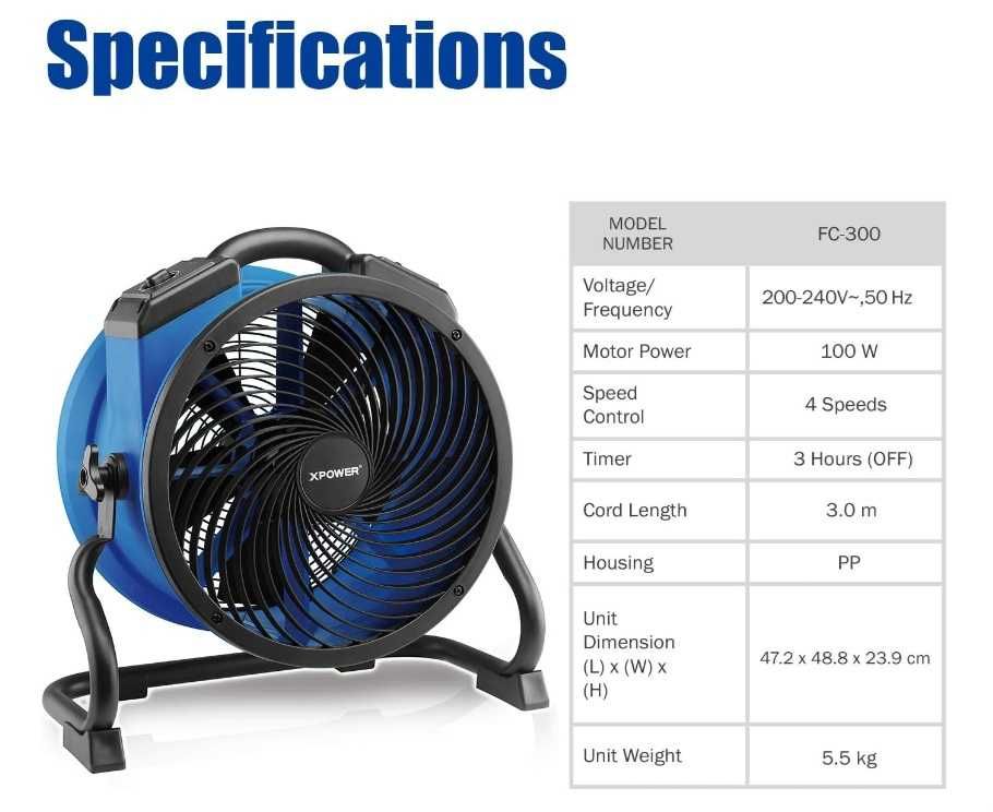 Wentylator Podłogowy / Osiowy XPower FC-300