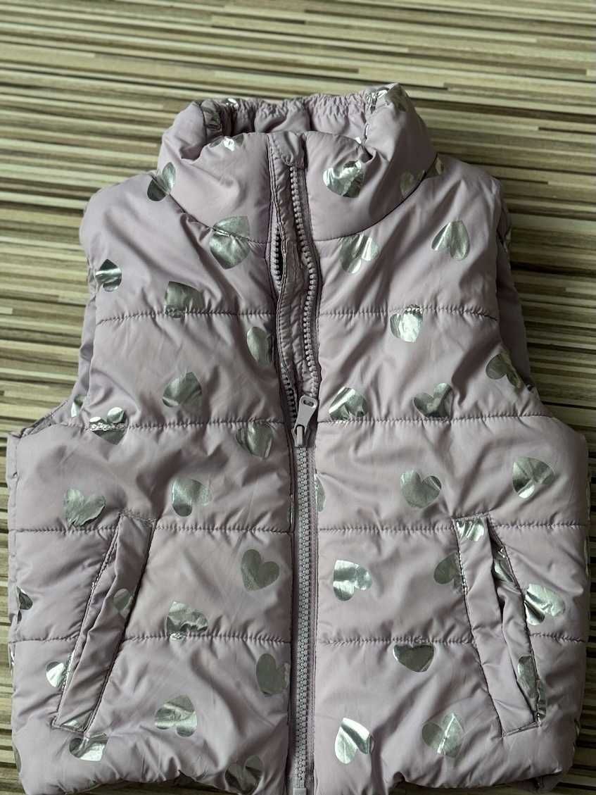 Różowa kamizelka dziewczęca marki H&M, rozm. 98/104