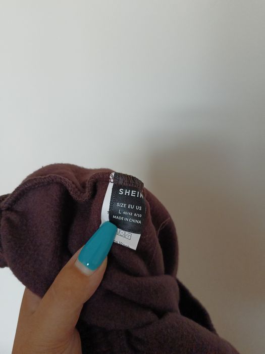 Brązowe spodnie dresowe SHEIN L (40/42) plus size nowe bez metki