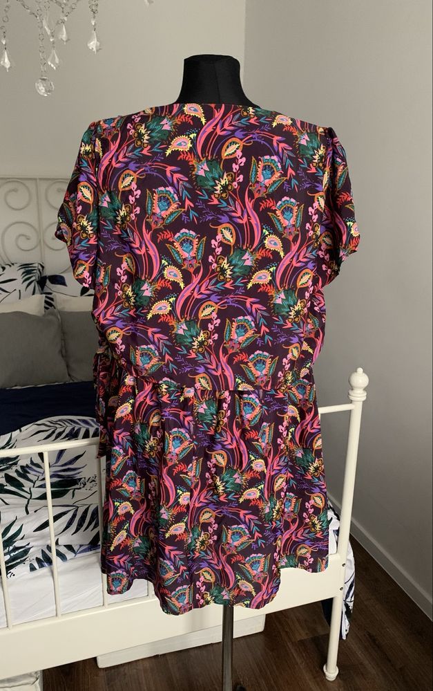 South wakacyjna letnia zwiewna sukienka w kwiaty plus size 4XL