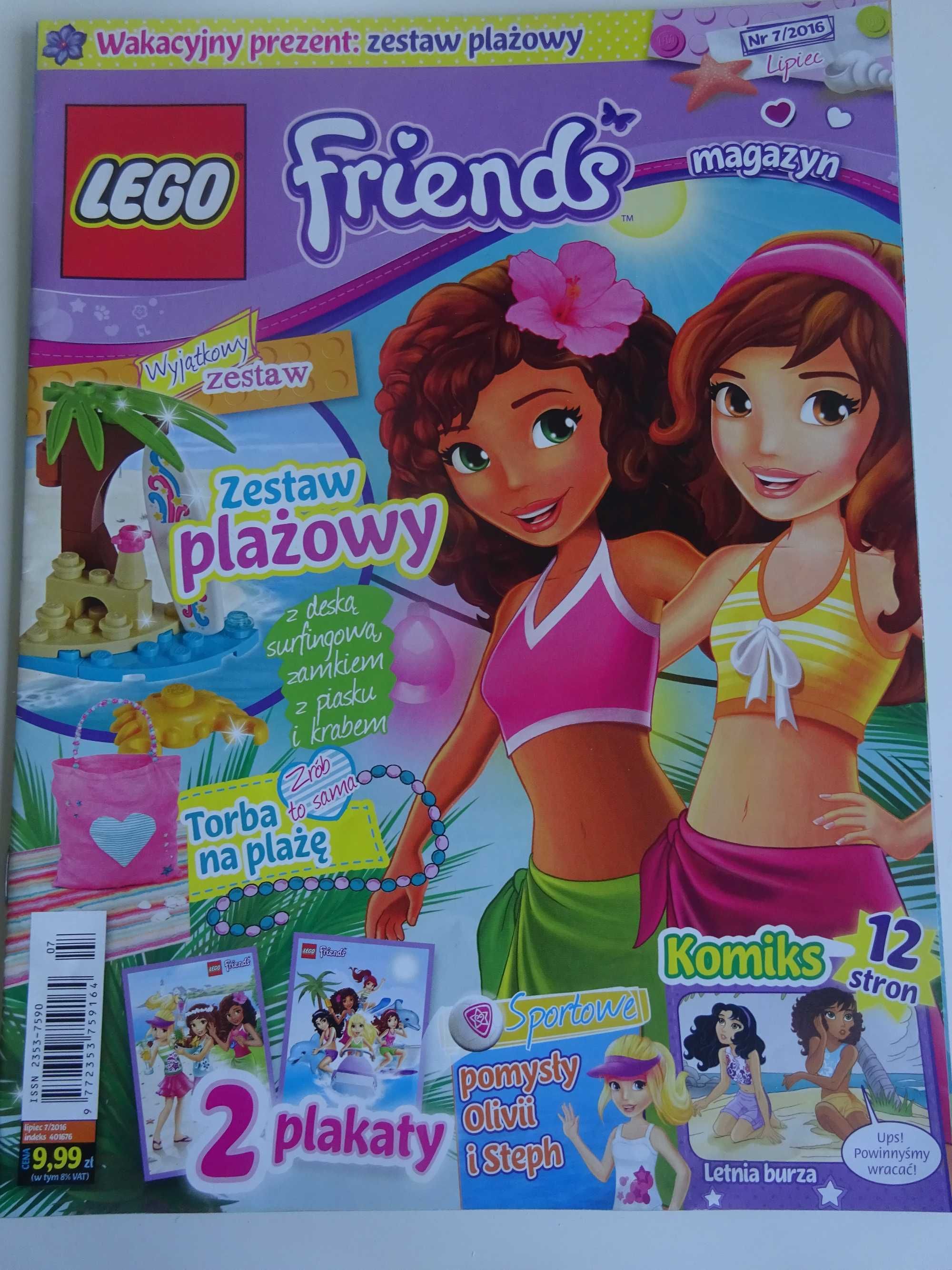 Lego Friends magazyn 7/2016 + klocki zestaw plażowy