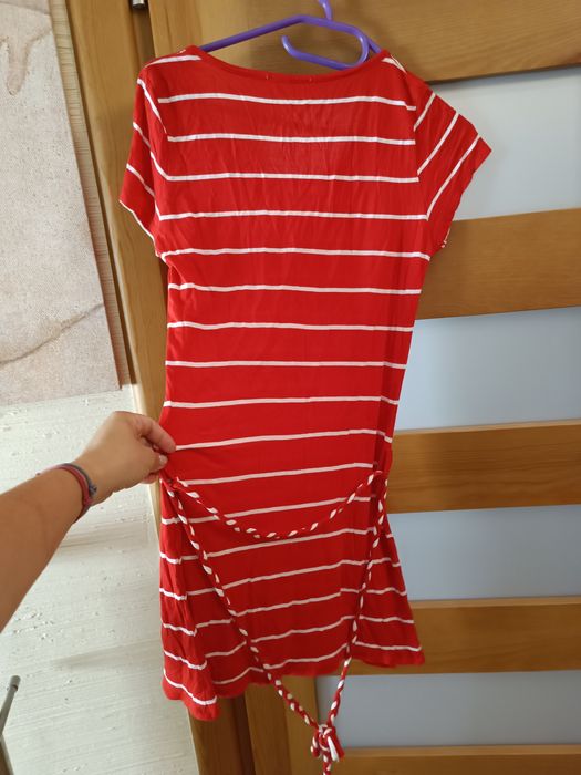 Tunika w paski czerwono białe