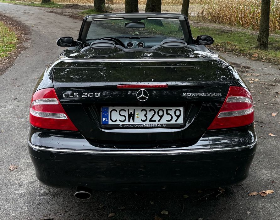 **Mercedes Benz CLK 200K 163km, W209, cabrio, skóry, automat**