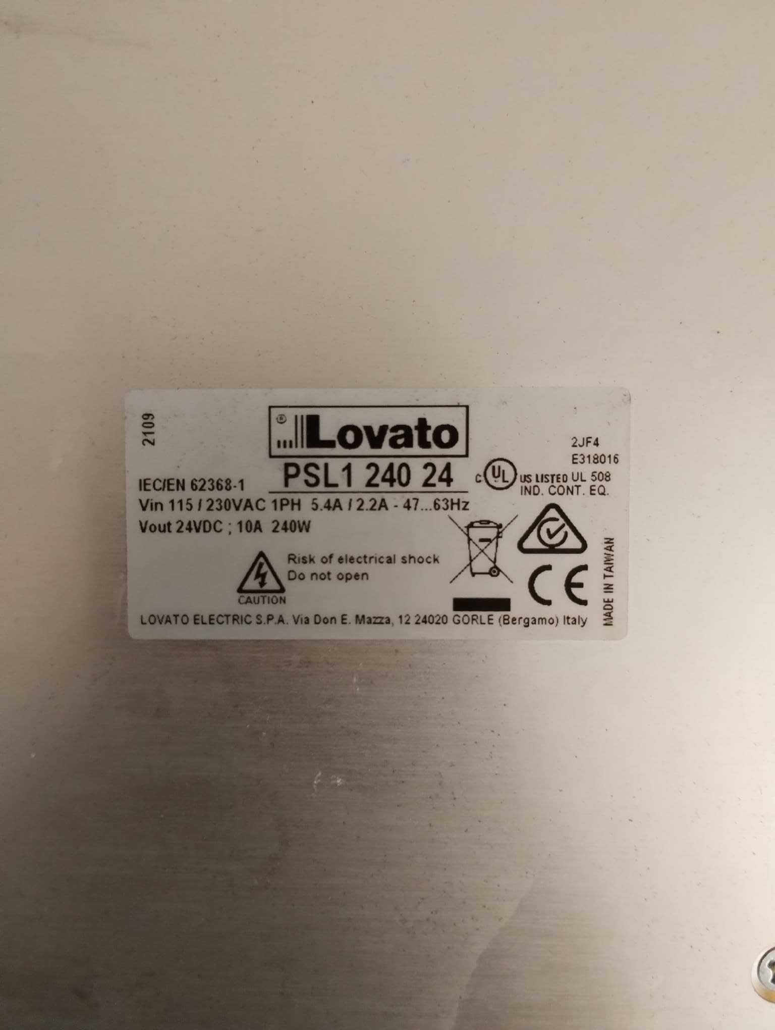 Zasilacz Lovato 24VDC, 10A, 240W
