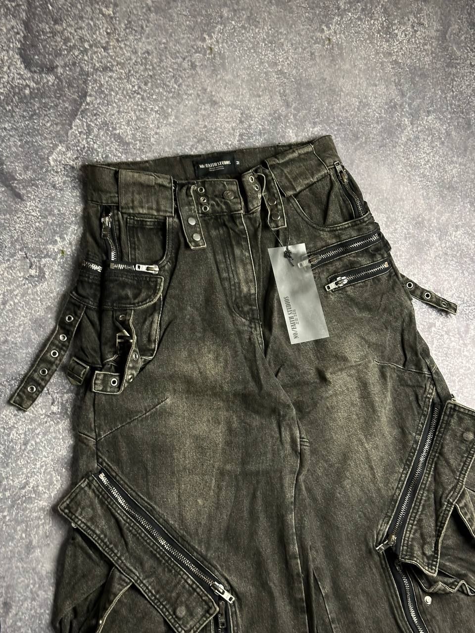 NO FAITH STUDIOS tripp nyc opium archive baggy faded джинси сірі штани