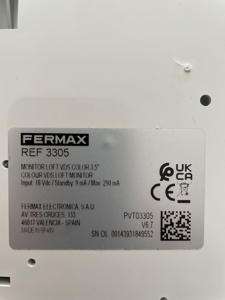 Intercomunicador FERMAX 3305 (ecrã a cores)