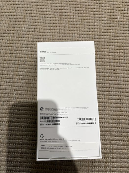 IPhone Air 256GB 100% bateria Azul Cideral