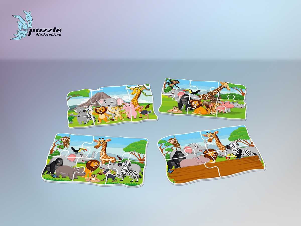 Puzzle Dla Dzieci Progresywne Dzikie Zwierzątka 04