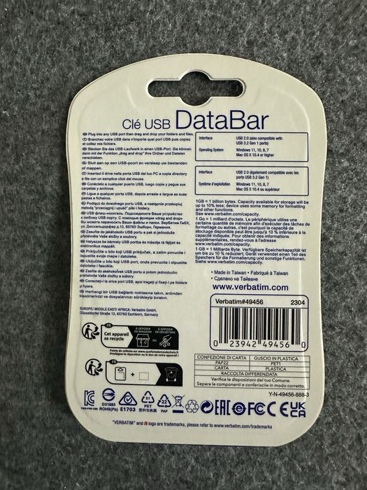 USB Флешка  Verbatim DataBar 2.0 128 гб