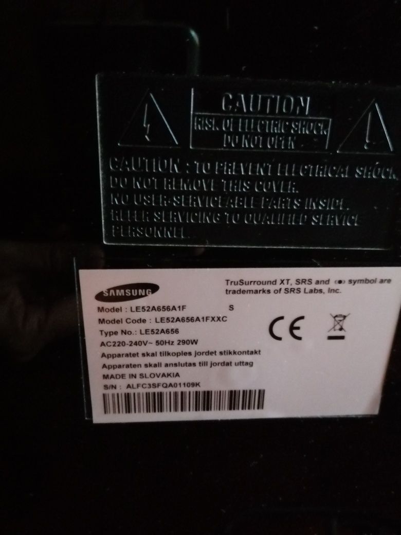Televisão Samsung 52"" 132.1cm para peças