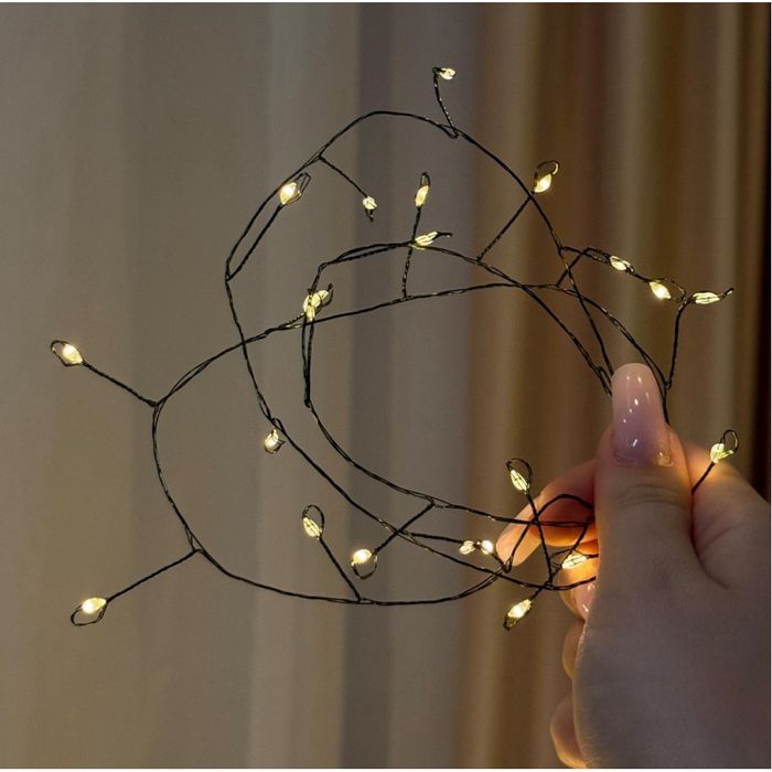 Мишура гирлянда-нить 100м, 50 м и 30 м теплый свет (премиум качества)