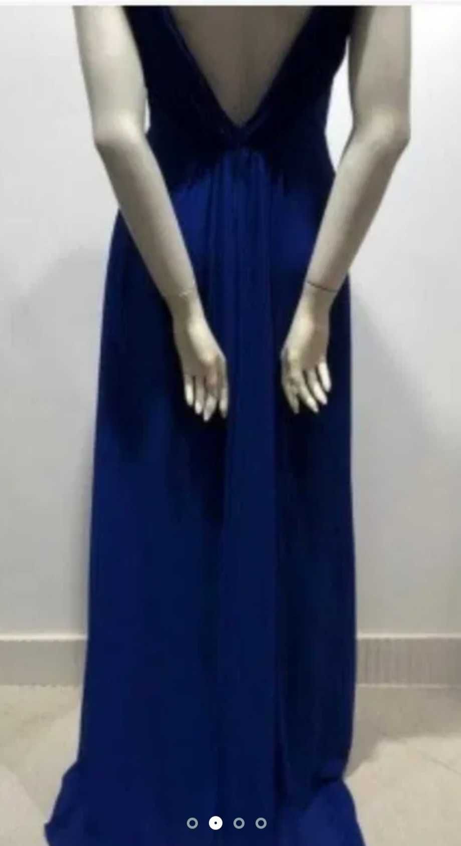 Vestido comprido azul cerimonia