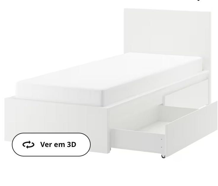 Cama e colchão- Malm IKEA 90x200cm