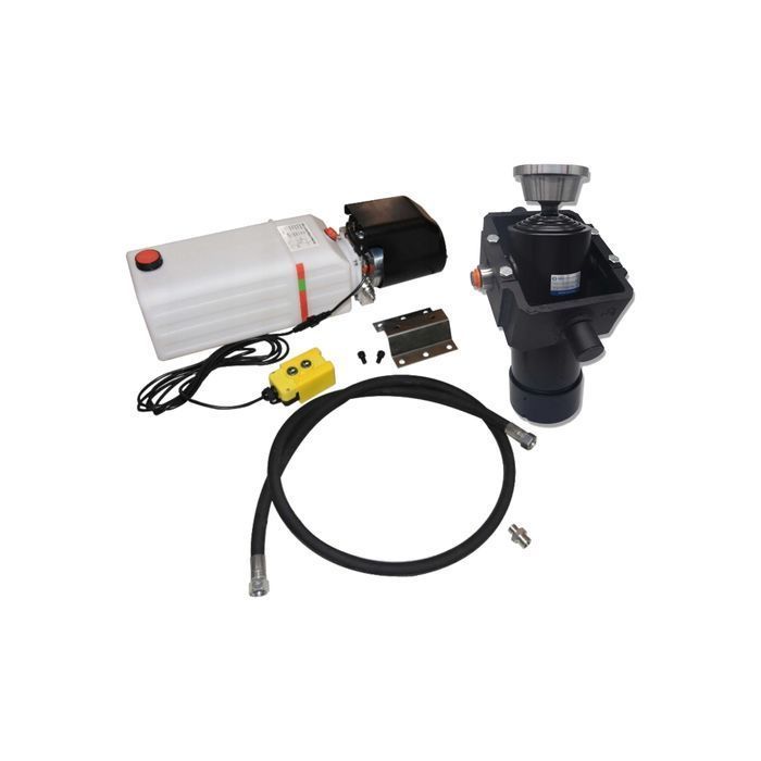 KPL Siłownik skok 1200 kołyska agregat 12V WYWRÓT NA 3 STRONY [7205]