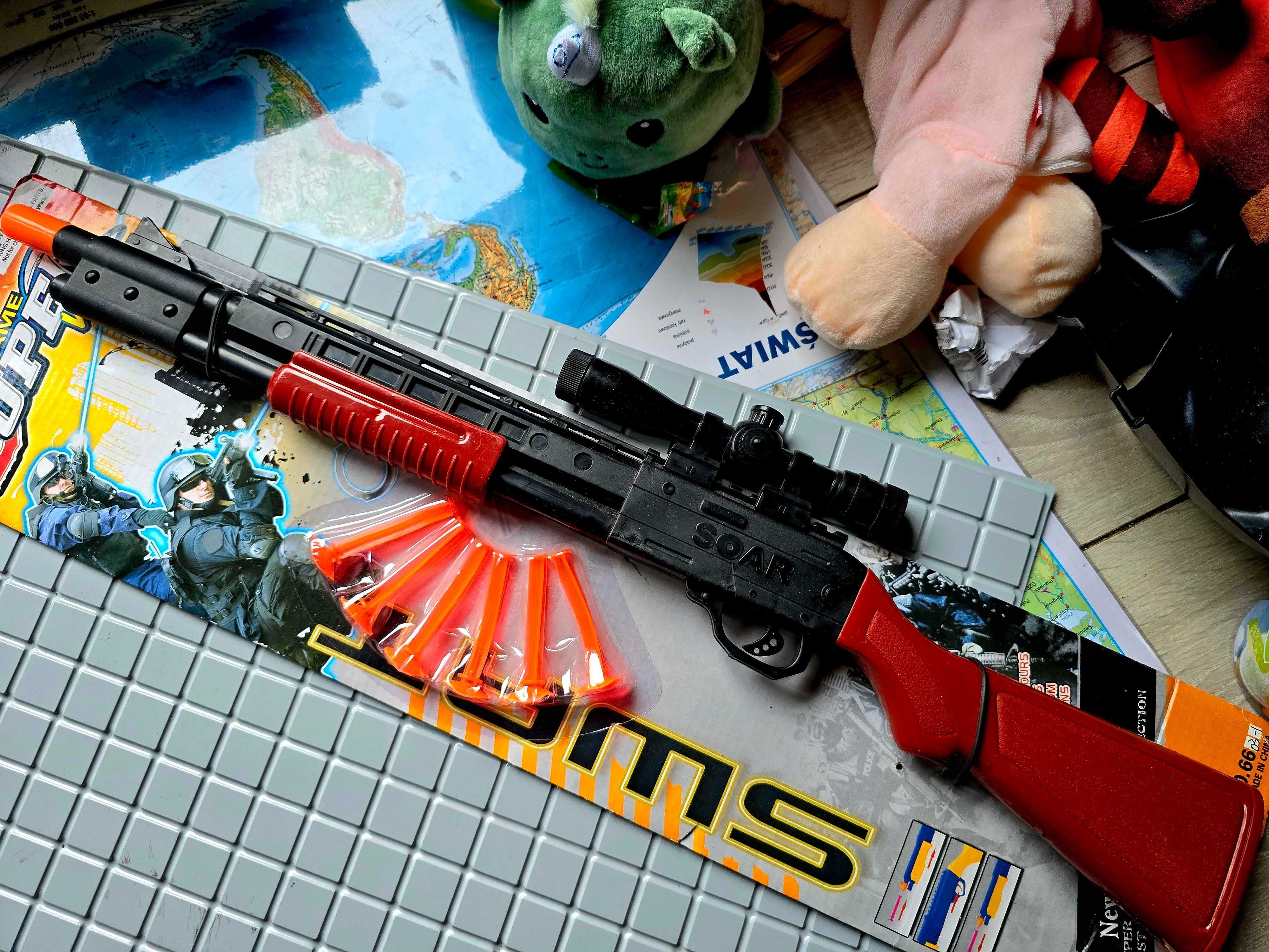 Zabawka dla dziecka nowa pistolet na strzałki plastikowy nowy