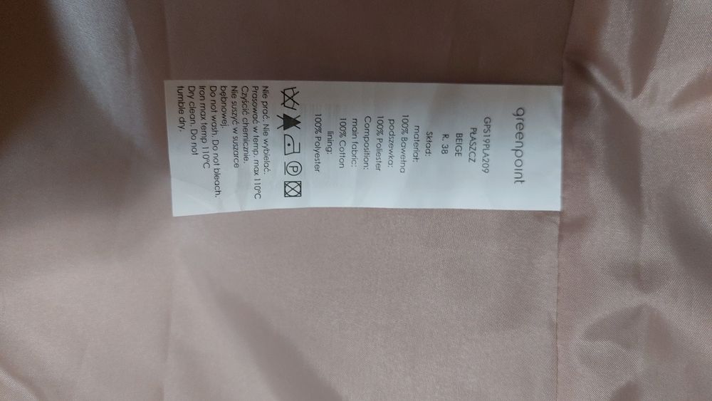 Plaszcz trencz damski beżowy