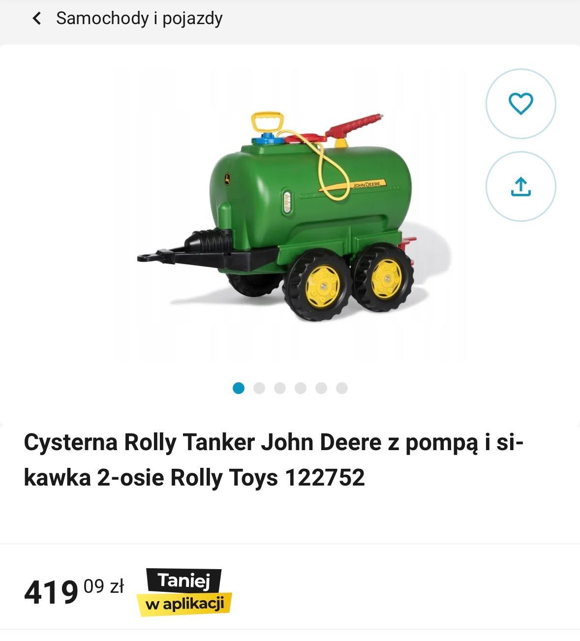 Traktor John deere z beczką zabawka