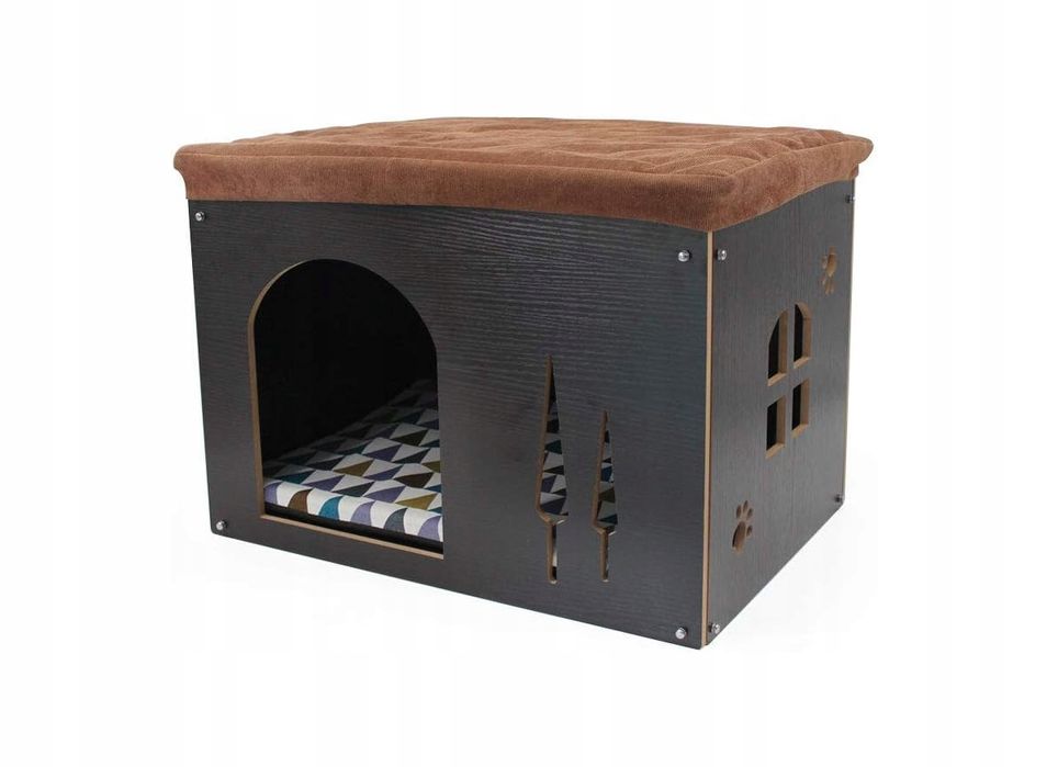 Songway Buda Dla Psa Z Drewna Z Materacem Powystawowy