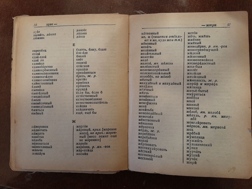Орфографический словарь  СССР , 1936 год