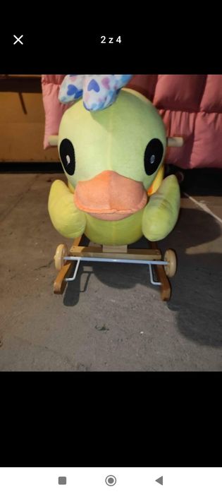 Kaczka Jeździk Dla Dzieci Bujak na Biegunach PŁOZY KOŁA 2w1 DŹWIĘKI