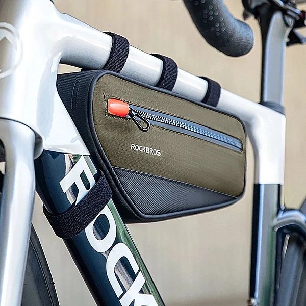 Torba Rockbros rowerowa na ramę 1,7 l - zielono-czarna