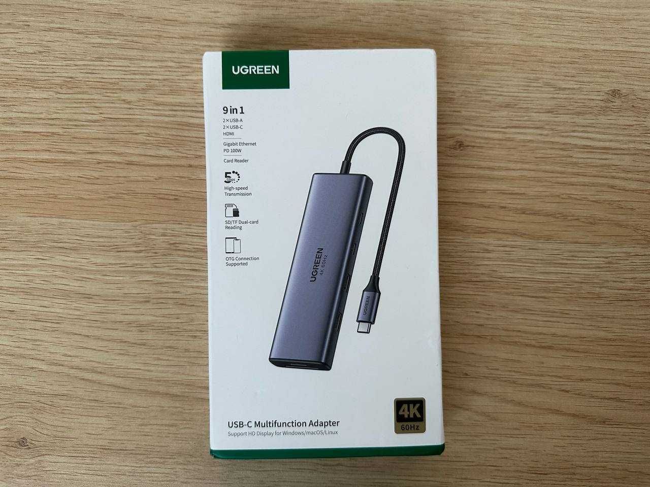 UGREEN hub 9 in 1 HDMI 4K 60Hz, Type C ,PD 100W, RJ45, USB-A, USB-C