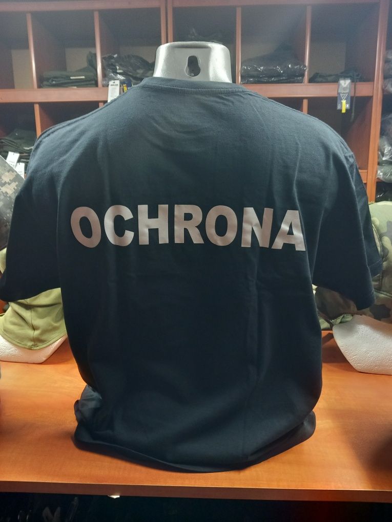 Koszulka ochrona,t shirt ochrona,czarna koszulka ochrona