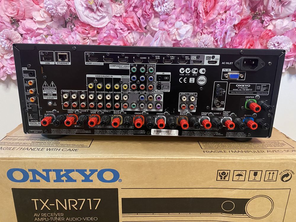 Onkyo TX-NR717, WiFi, 4K, NET, HDMI, 7.2 170w 656 17kg