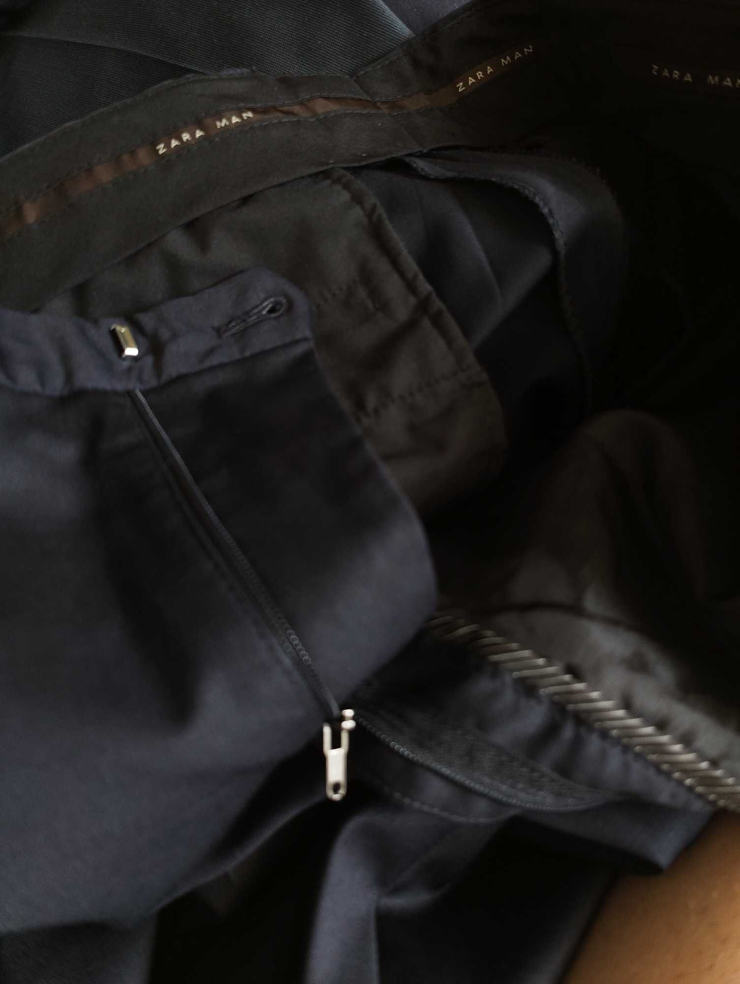 Джинсы брюки Zara Man wool trousers USA w32 stretch navy.