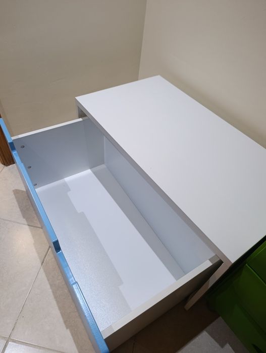 Móvel Arrumação/Sapateira Branca e Azul-IKEA