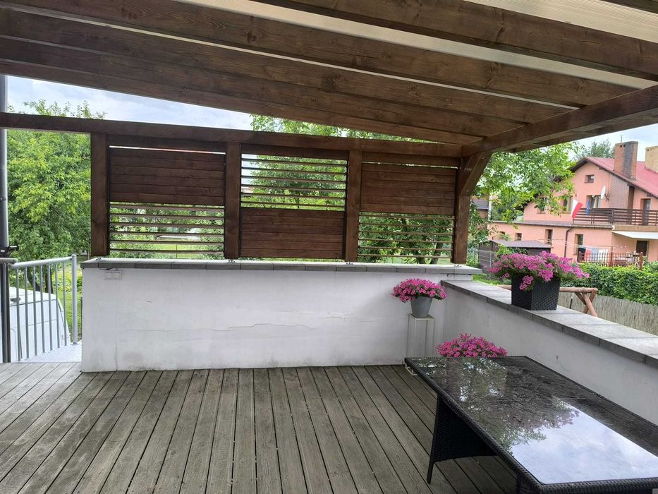 Zadaszenia tarasu z poliwęglanu,  tarasy z deski kompozytowej