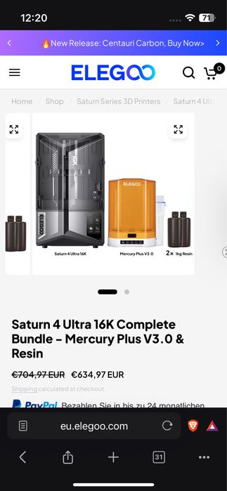 Elegoo Saturn 16k + Elegoo mercury