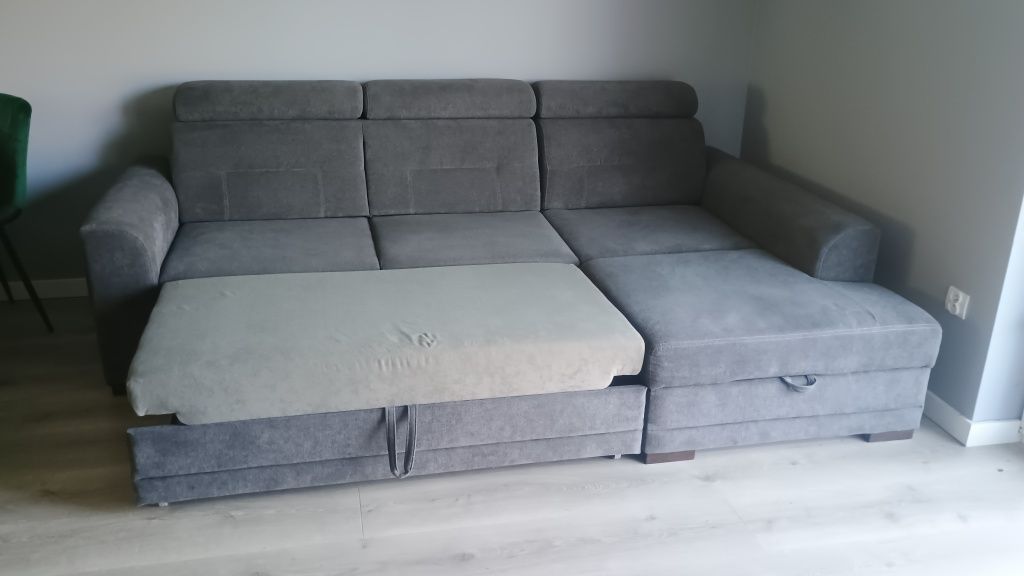 Narożnik Hana Meble, funkcją spania, pojemnik , regulowane zagłówki