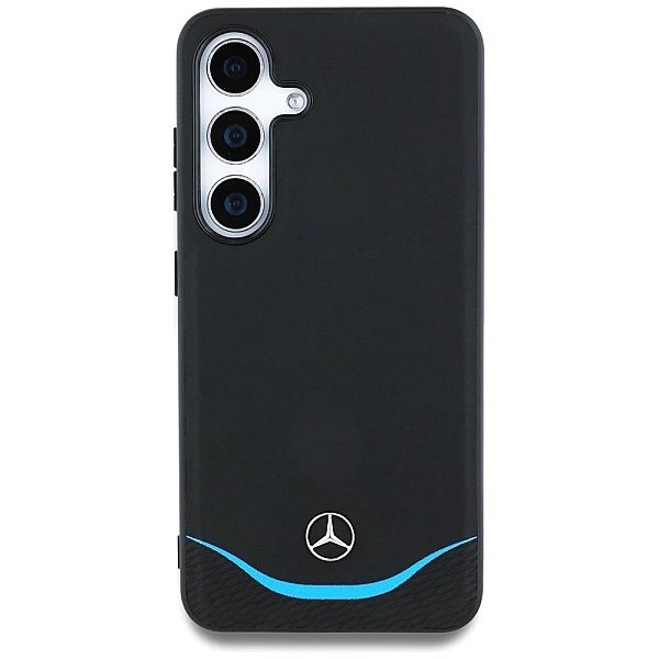 Etui Mercedes Leather Contrasted Blue Horizontal Curve MagSafe na Sams