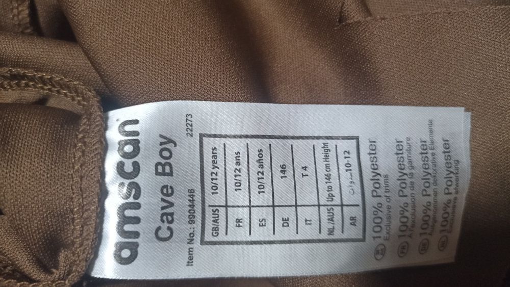 Strój przebranie jaskiniowiec 10-12 lat