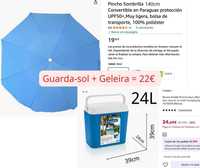 Conjunto Guarda-Sol & Geleira Praia / Beach Umbrella & Cooler Set