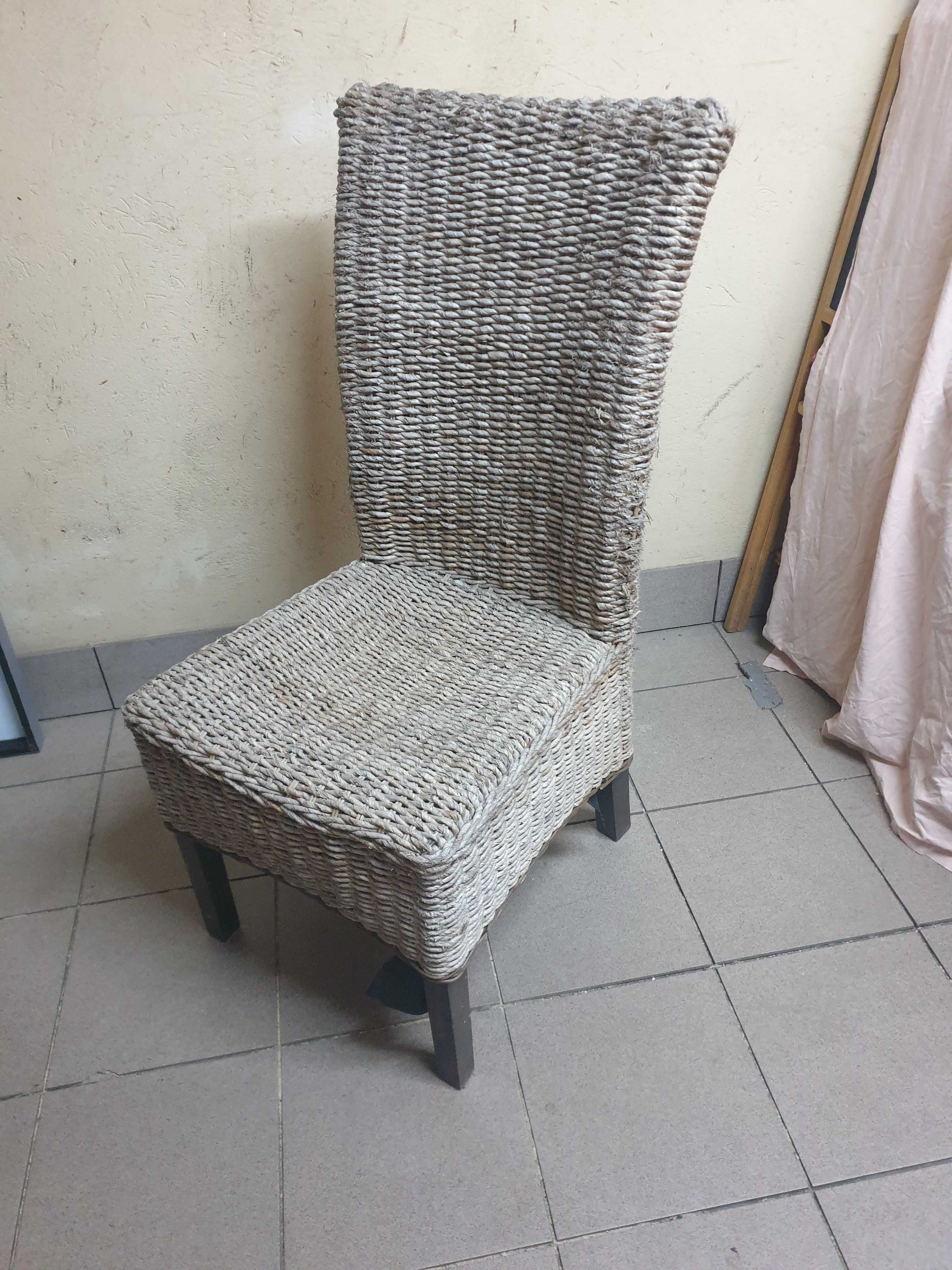 Ogrodowe krzeslo Fotel pleciony wiklinowy sznurkowy plecione ze sznura