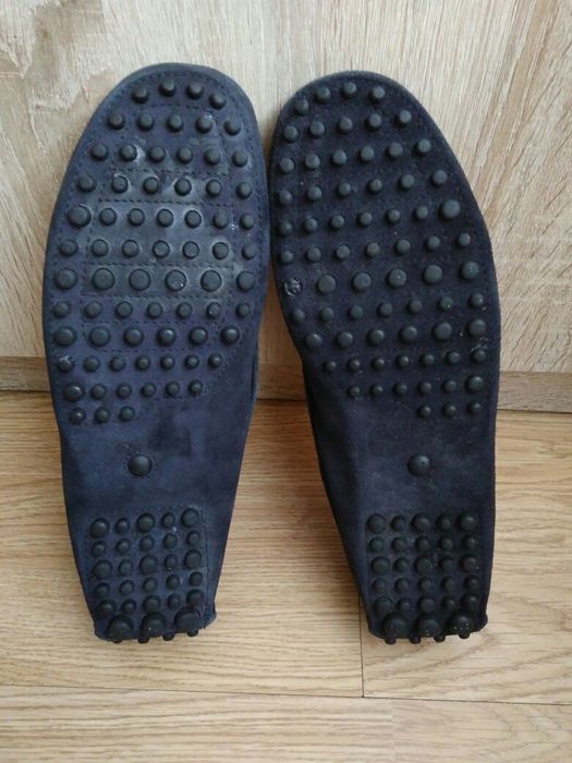 Buty mokasyny męskie markowe skórzane ze skóry 41 CAR SHOE granatowe