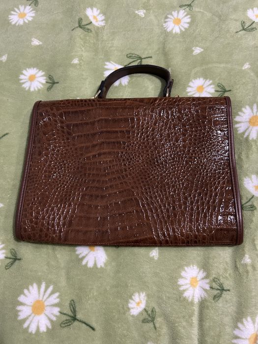 skórzana elegancka torebka aktówka damska aligator