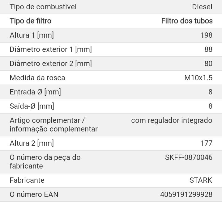 Filtro gasóleo NOVO