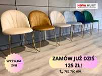 Krzesła do salonu kuchni jadalni tapicerowane glamour LUGANO nowe
