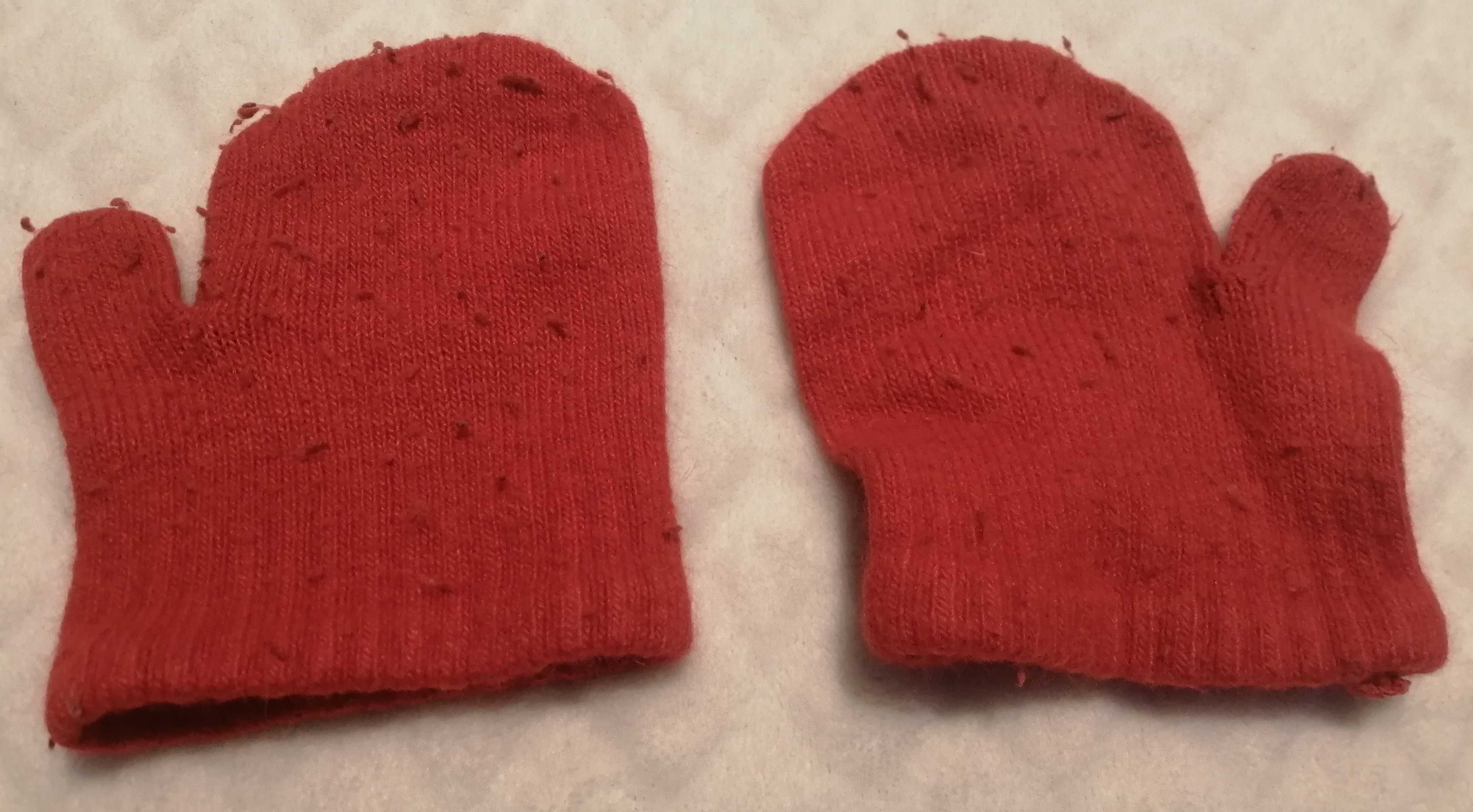 Jednopalczaste, czerwone, 7,5cm (Odzież, Rękawiczki)