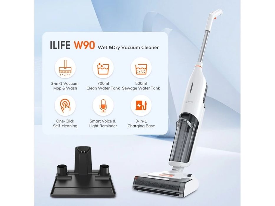 Com garantia até 2028 - ILife W90 Aspirador Vertical em Seco e Húmido