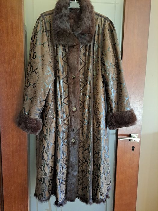 Kożuch naturalny damski TANIO 46