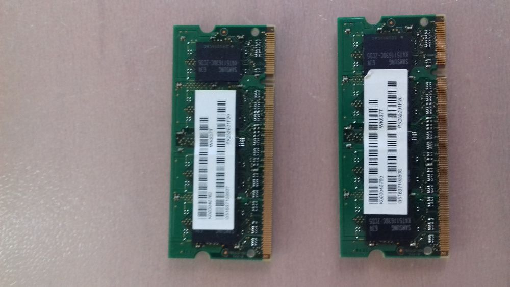 2 Memórias RAM 512 Mb 2 Rx16 PC2-4200 S para portátil - Samsung
