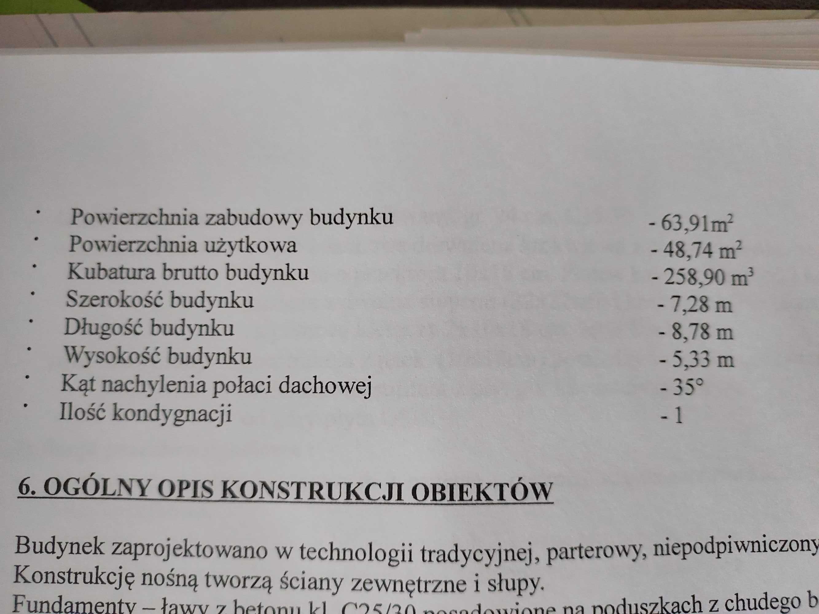projekt domu powierzchnia 64m