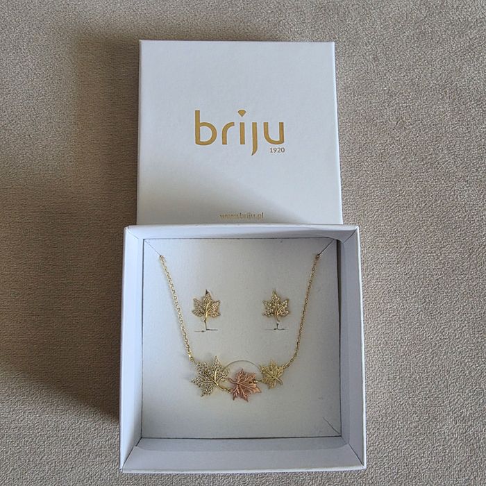 Kolczyki BRIJU - żółte srebro o próbie 925 i cyrkonie - nowe