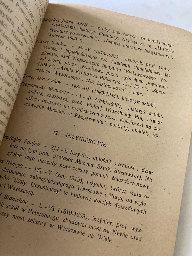 Książka Powązki 1948 lokalizacja nagrobków i pochowanych rzadkość