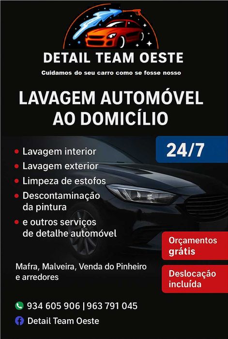 lavagem automóvel ao domicílio